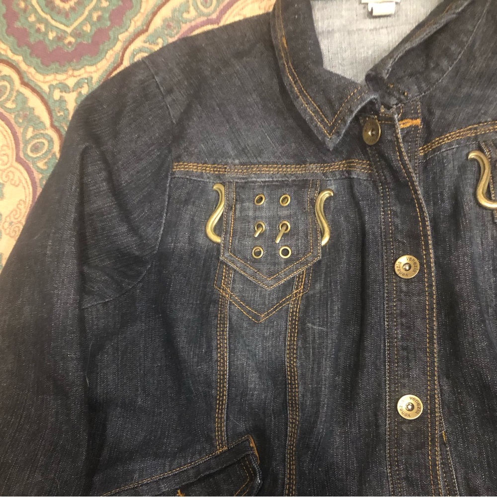 Venezia denim jacket with buckles sz 26/28